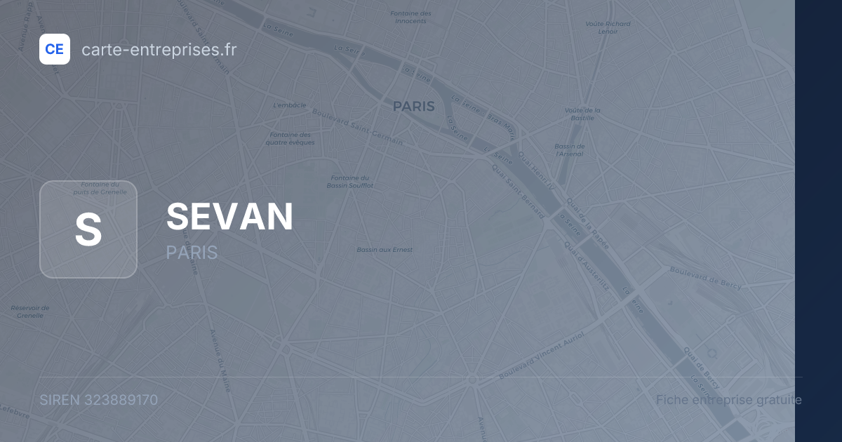 SEVAN — 323889170 — fiche entreprise
