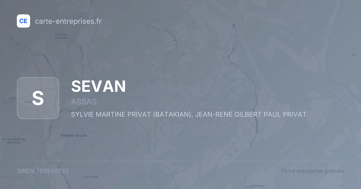 SEVAN — 789546793 — fiche entreprise