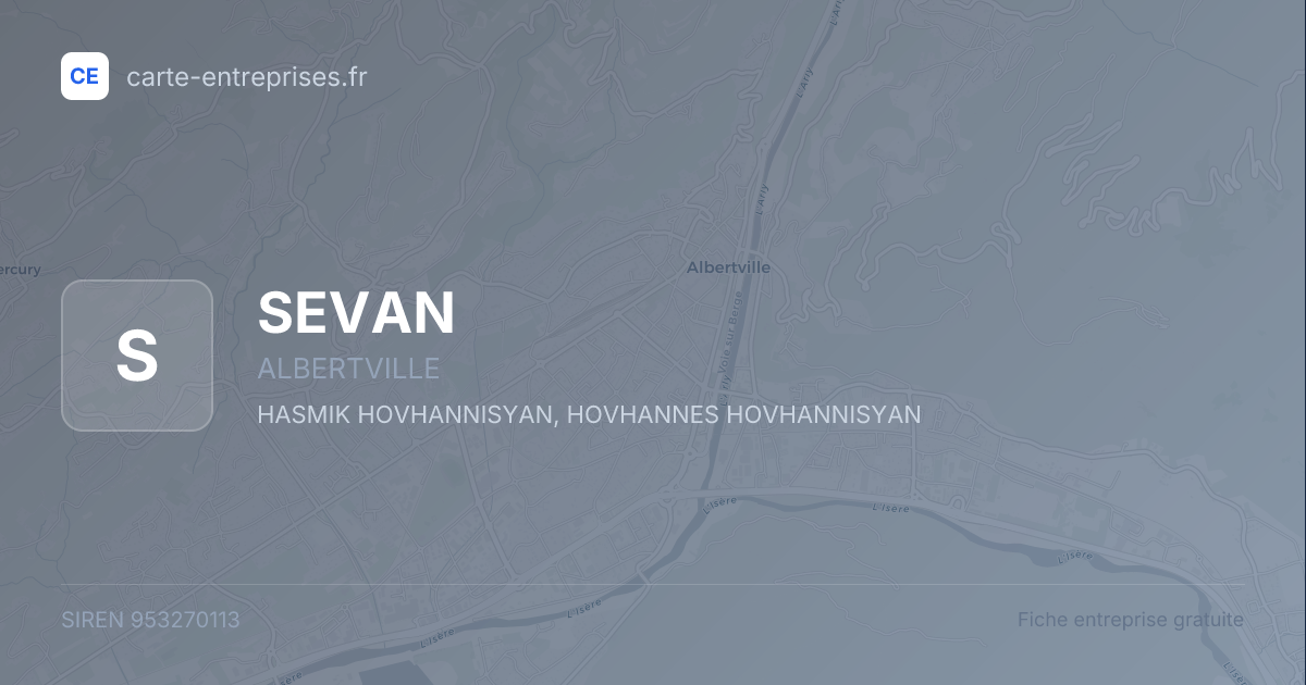SEVAN — 953270113 — fiche entreprise