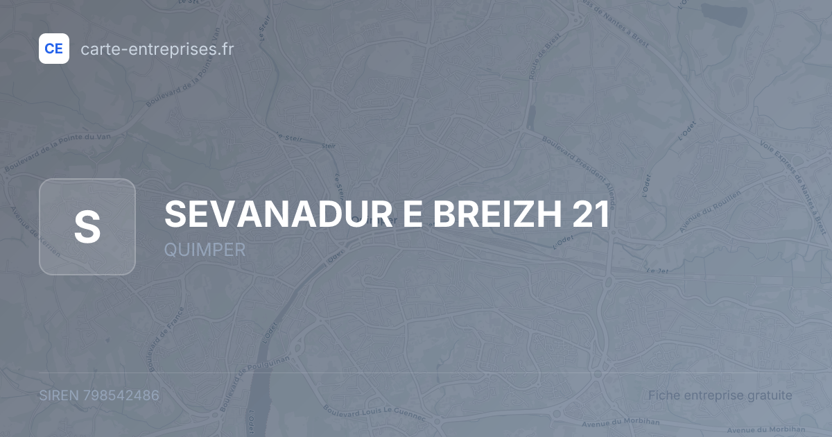 SEVANADUR E BREIZH 21 — 798542486 — fiche entreprise