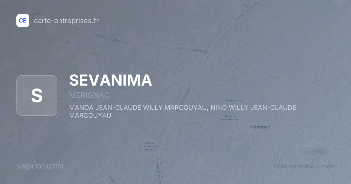 SEVANIMA — 103327151 — fiche entreprise