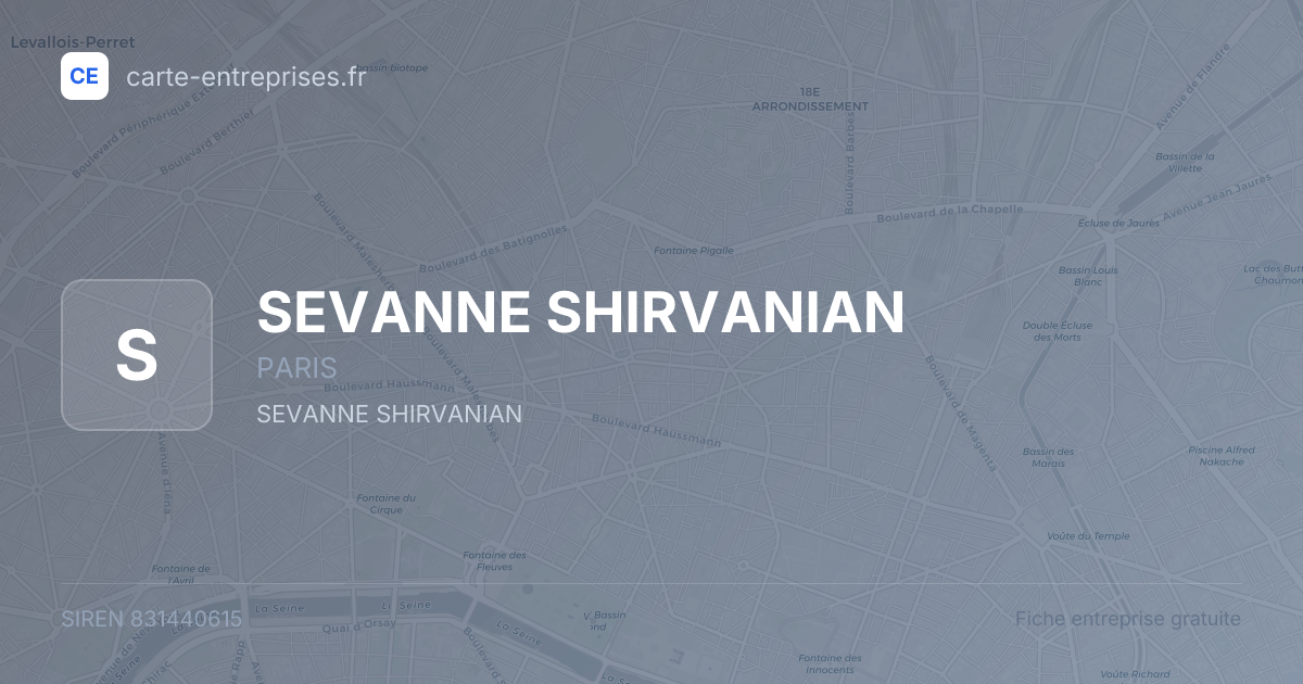 SEVANNE SHIRVANIAN — 831440615 — fiche entreprise