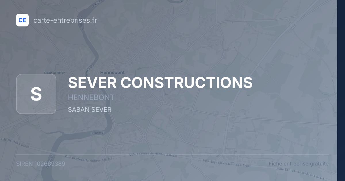 SEVER CONSTRUCTIONS — 102669389 — fiche entreprise