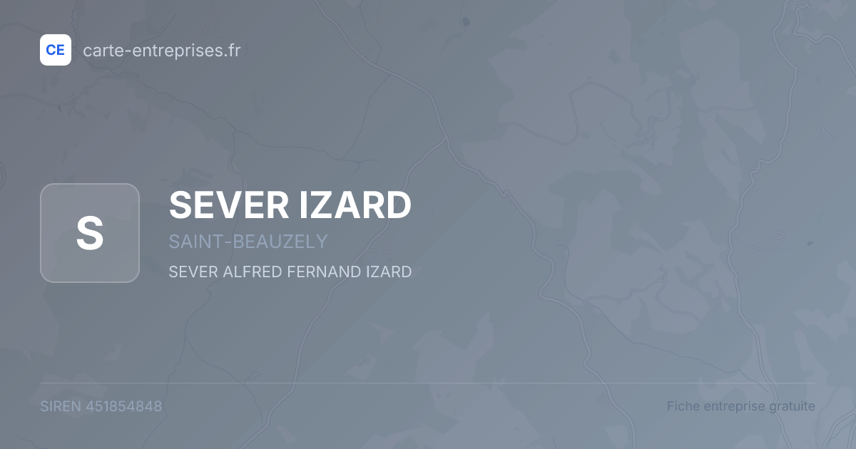 SEVER IZARD — 451854848 — fiche entreprise