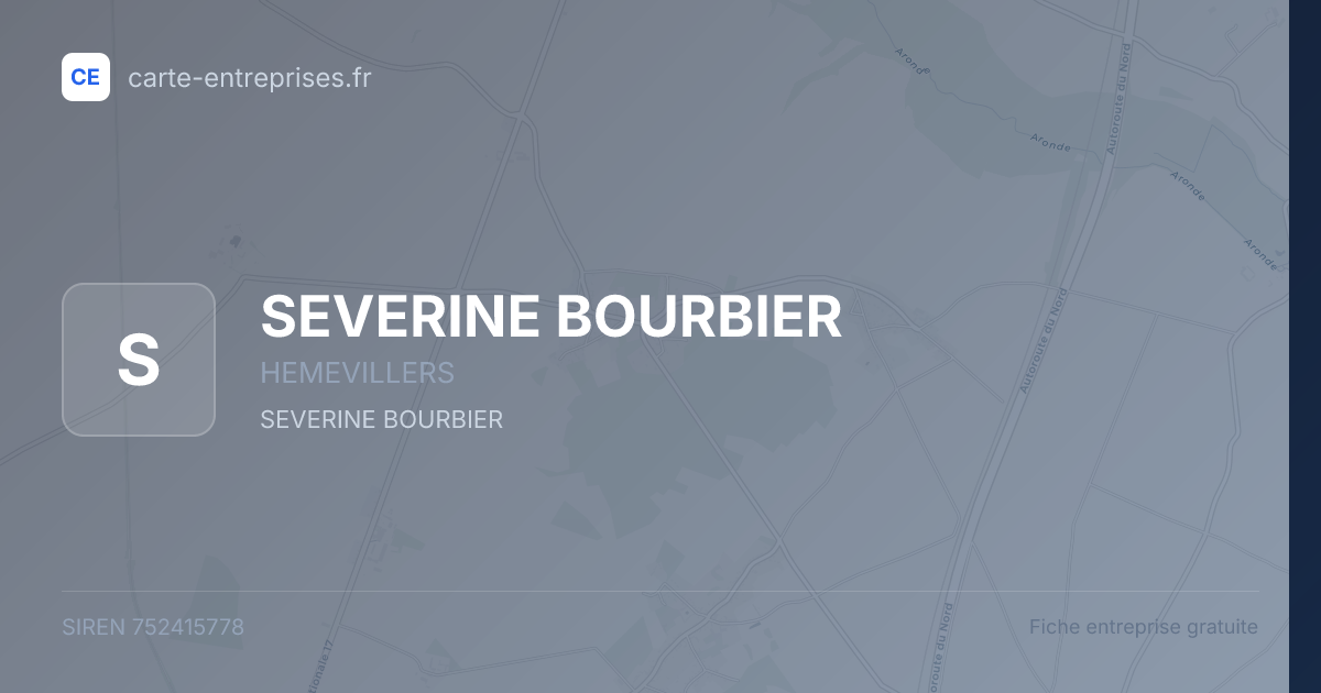 SEVERINE BOURBIER — 752415778 — fiche entreprise