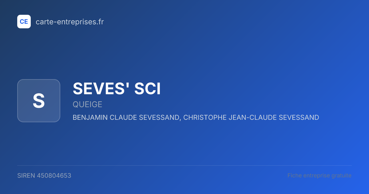 SEVES' SCI — 450804653 — fiche entreprise