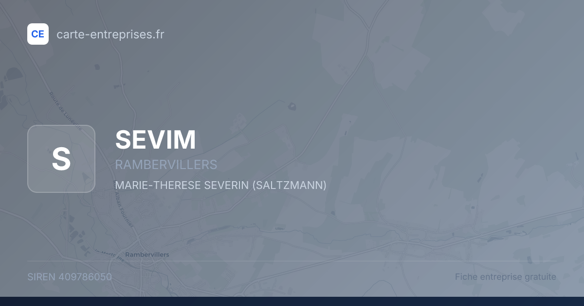 SEVIM — 409786050 — fiche entreprise