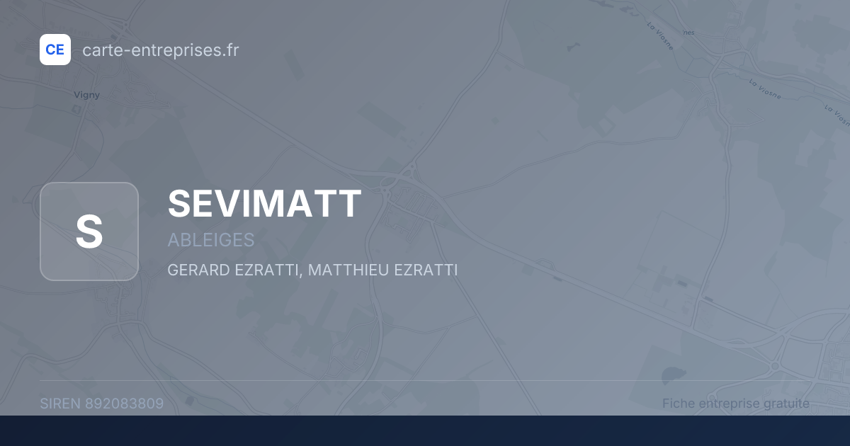 SEVIMATT — 892083809 — fiche entreprise