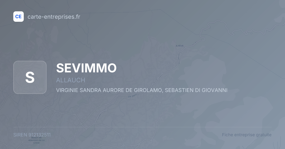 SEVIMMO — 912132511 — fiche entreprise