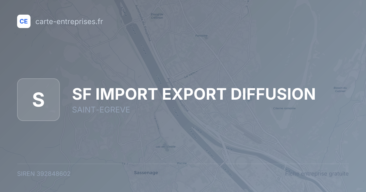 SF IMPORT EXPORT DIFFUSION — 392848602 — fiche entreprise