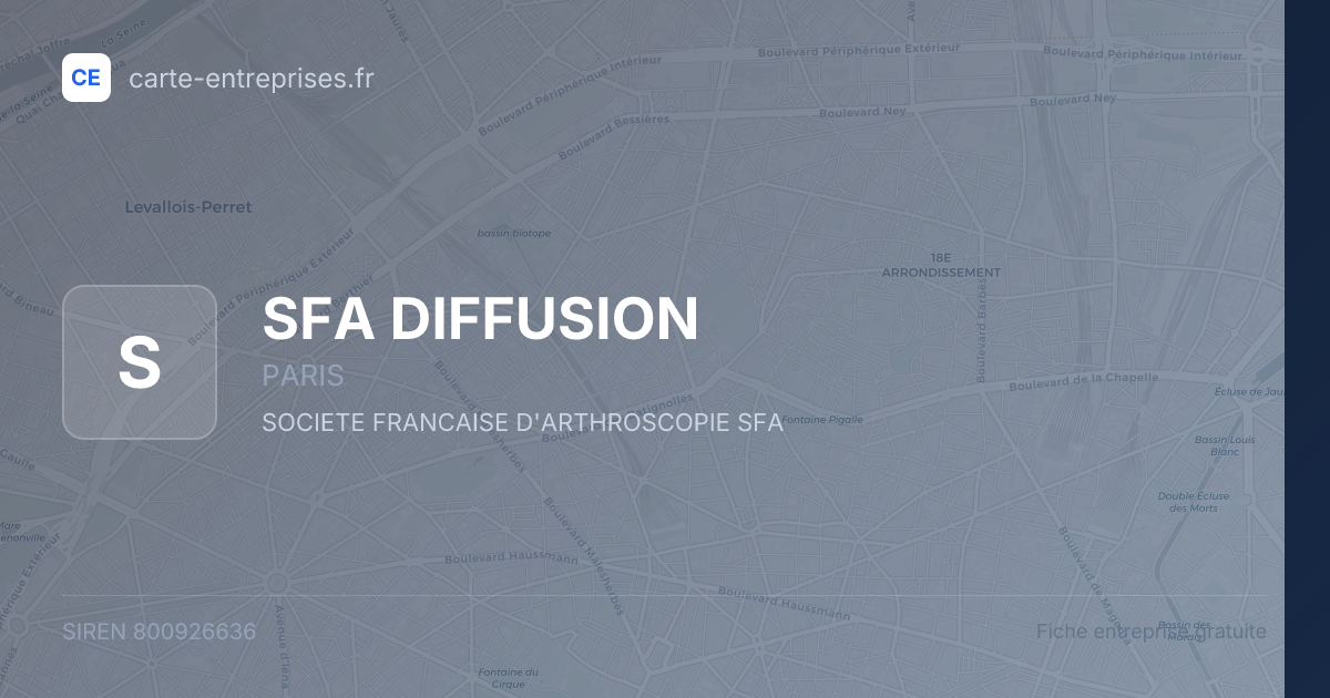 SFA DIFFUSION — 800926636 — fiche entreprise