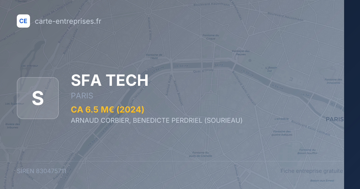 SFA TECH — 830475711 — fiche entreprise