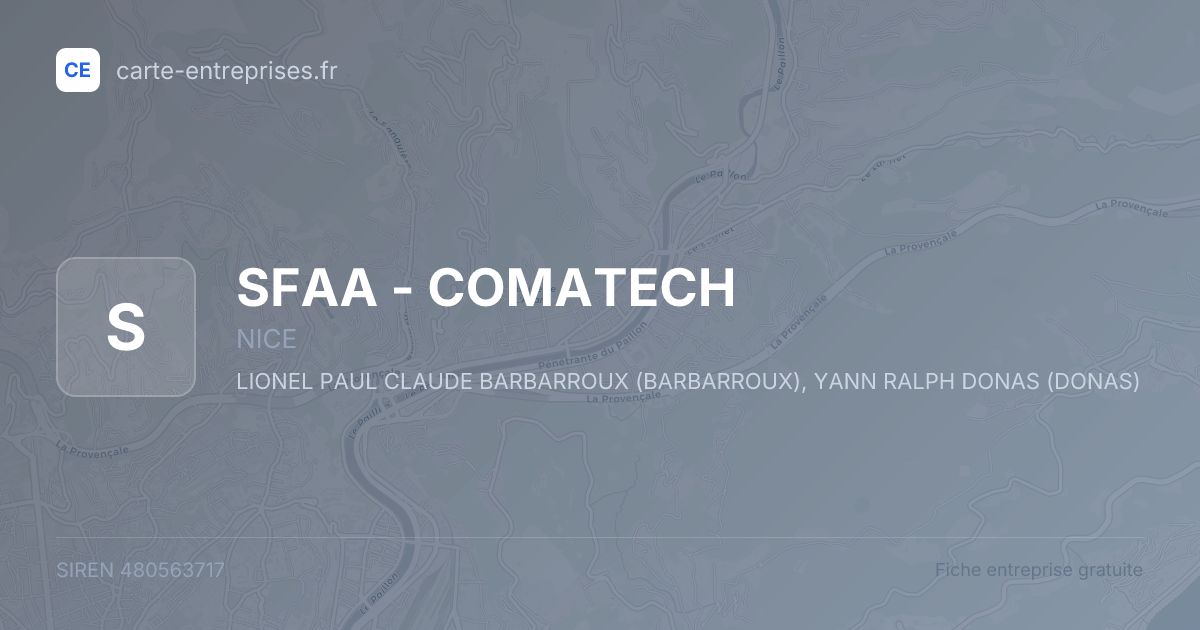 SFAA - COMATECH — 480563717 — fiche entreprise