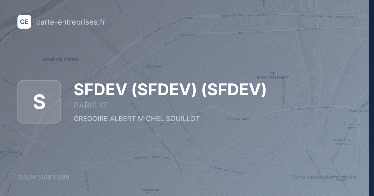 SFDEV (SFDEV) (SFDEV) — 510910888 — fiche entreprise