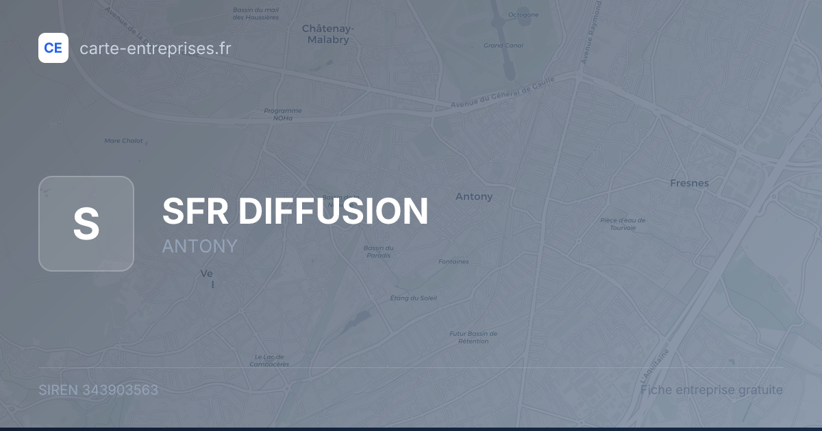 SFR DIFFUSION — 343903563 — fiche entreprise