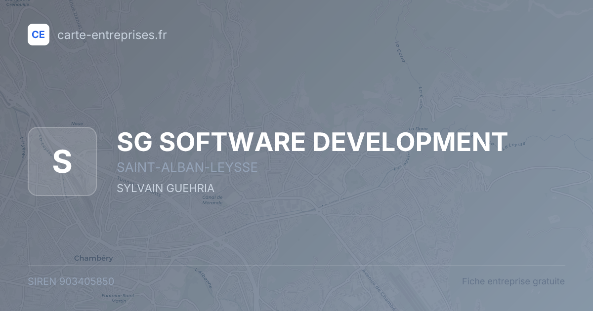 SG SOFTWARE DEVELOPMENT — 903405850 — fiche entreprise