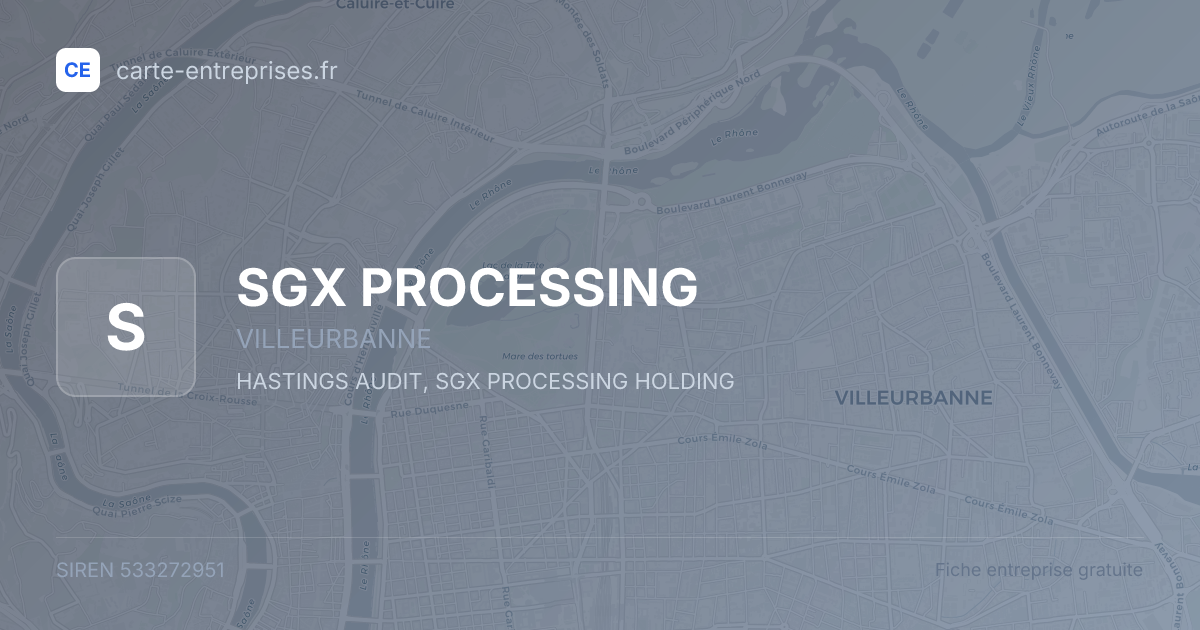 SGX PROCESSING — 533272951 — fiche entreprise
