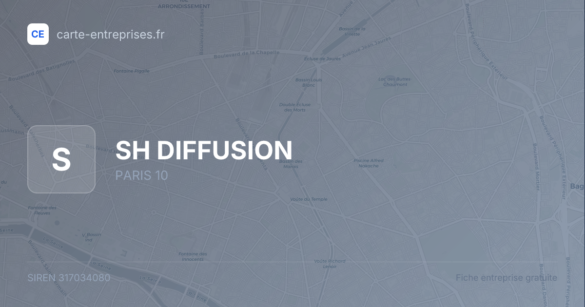SH DIFFUSION — 317034080 — fiche entreprise
