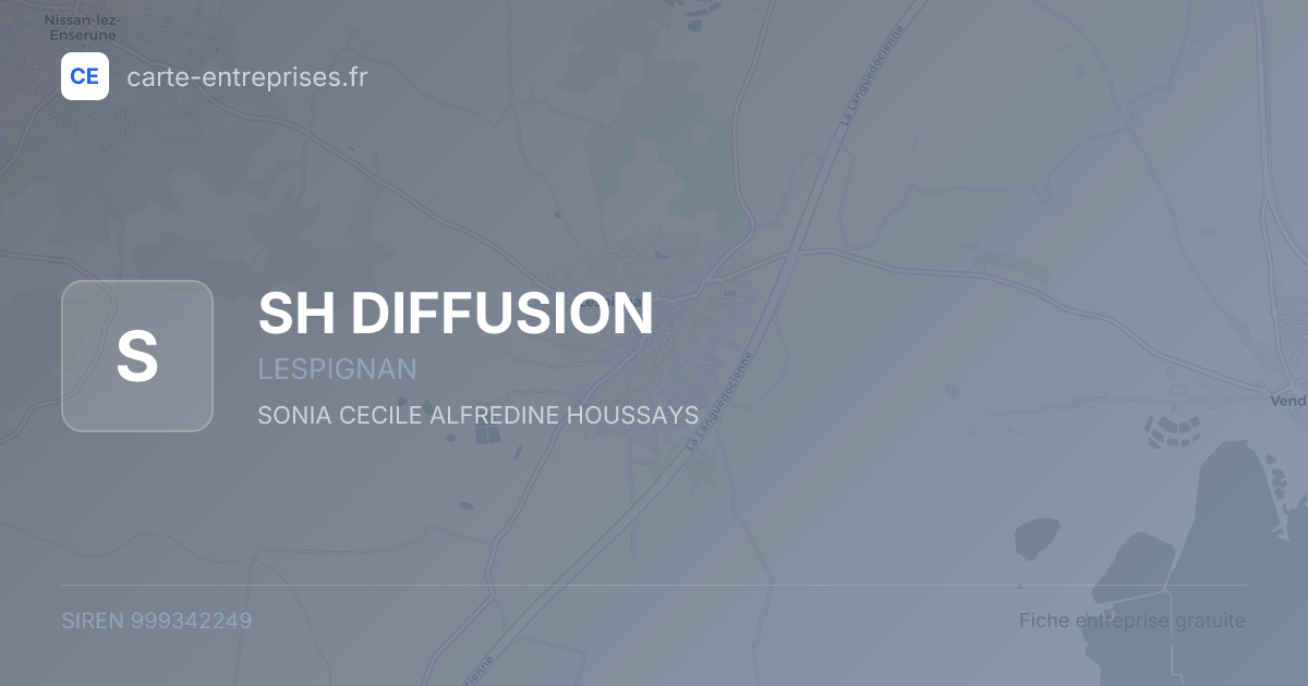 SH DIFFUSION — 999342249 — fiche entreprise