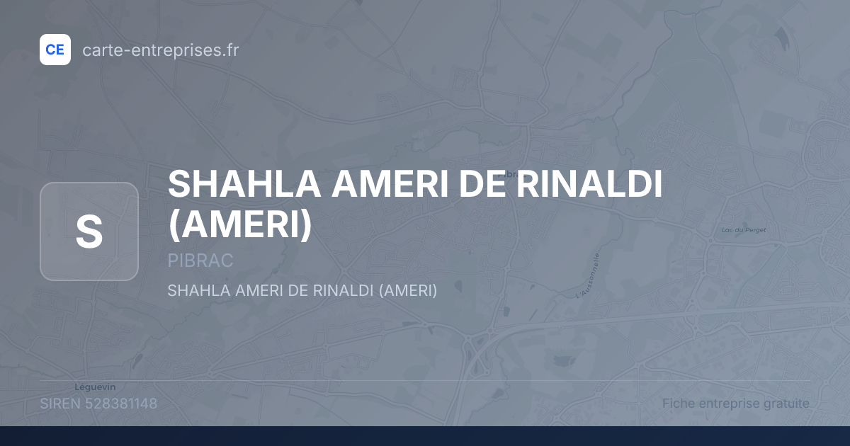 SHAHLA AMERI DE RINALDI (AMERI) — 528381148 — fiche entreprise