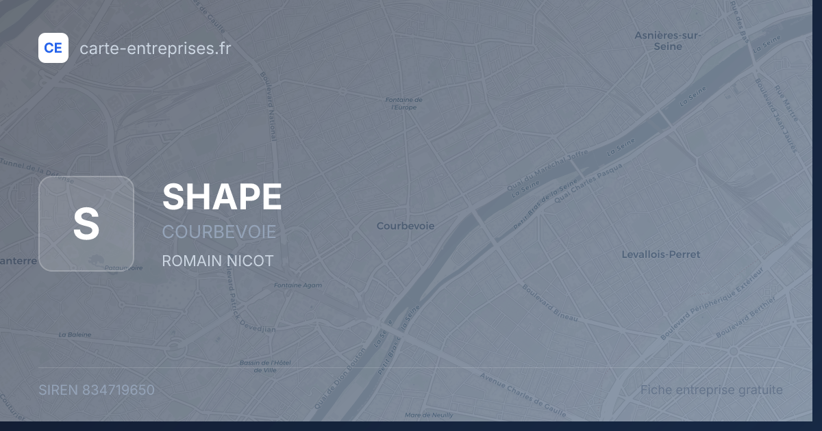SHAPE — 834719650 — fiche entreprise