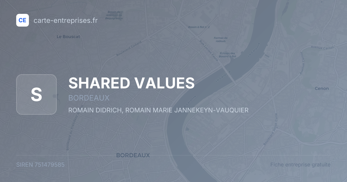 SHARED VALUES — 751479585 — fiche entreprise