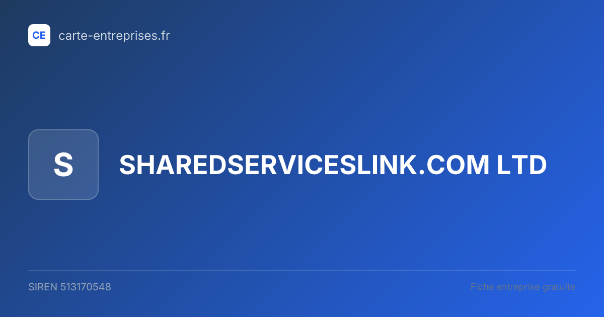SHAREDSERVICESLINK.COM LTD — 513170548 — fiche entreprise