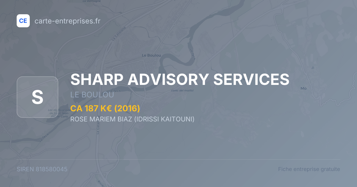 SHARP ADVISORY SERVICES — 818580045 — fiche entreprise