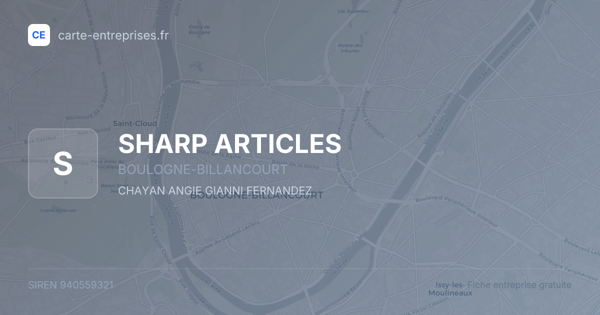 SHARP ARTICLES — 940559321 — fiche entreprise