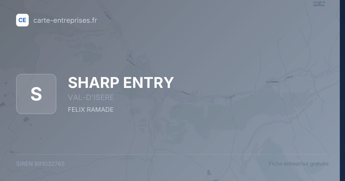 SHARP ENTRY — 891032765 — fiche entreprise