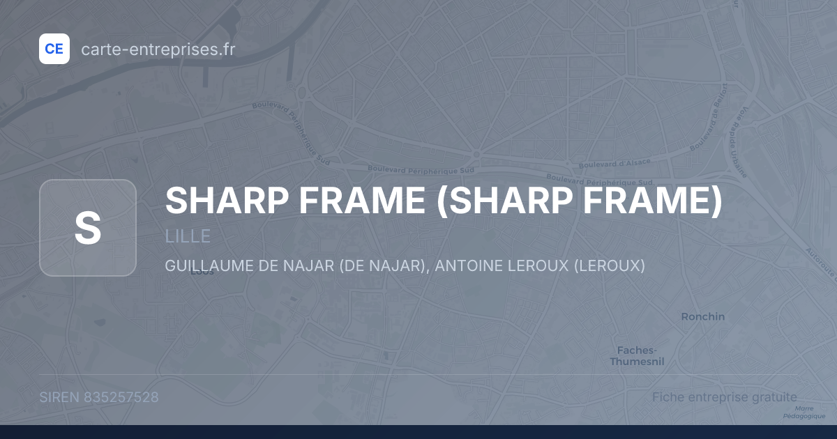 SHARP FRAME — 835257528 — fiche entreprise