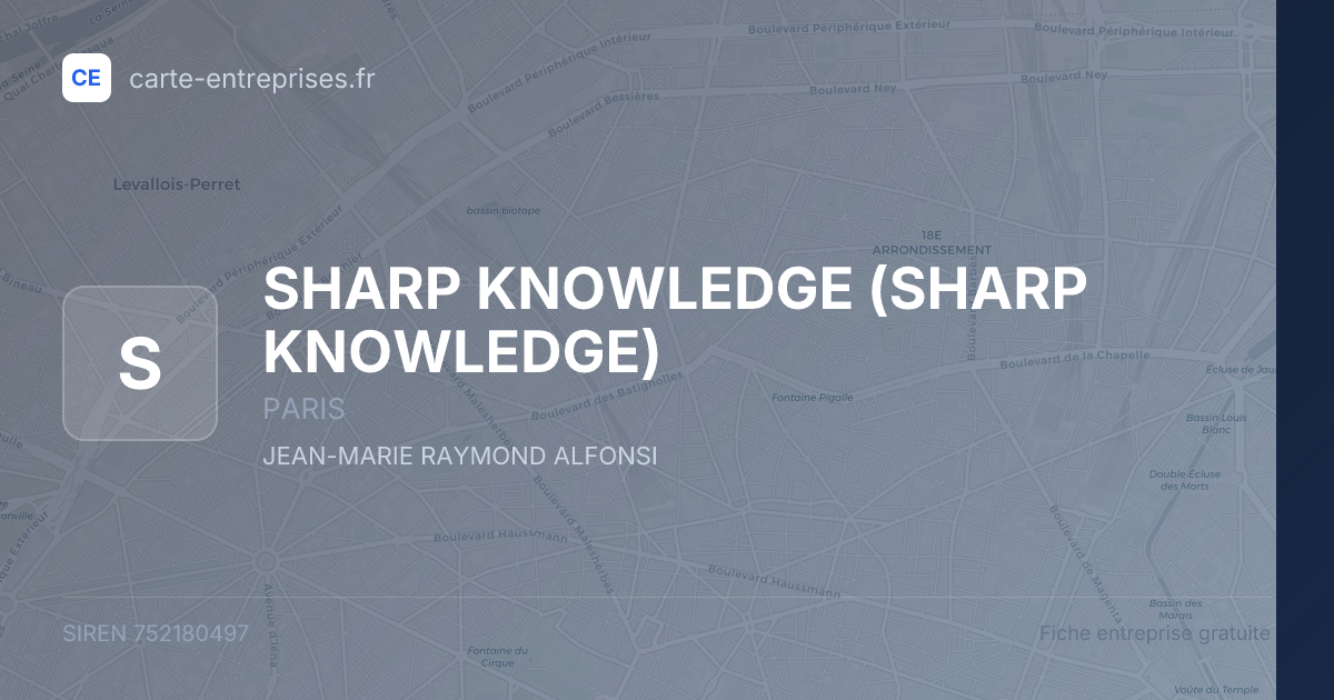 SHARP KNOWLEDGE — 752180497 — fiche entreprise