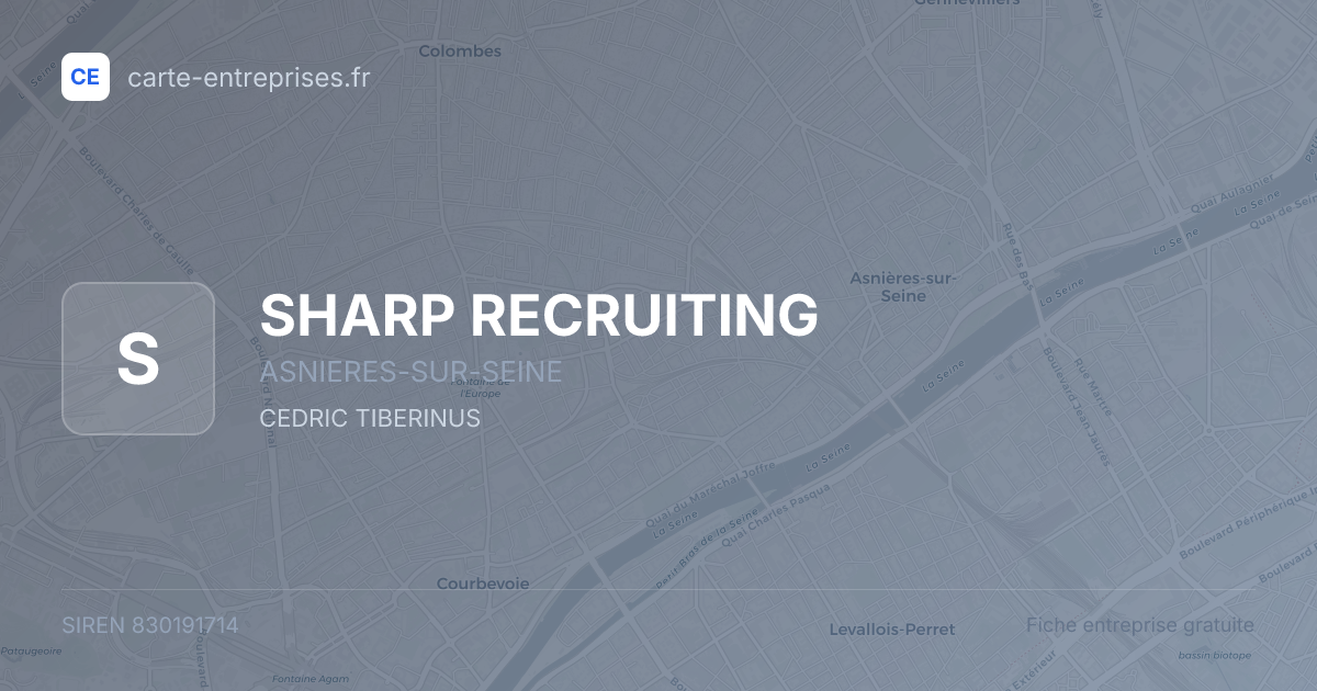 SHARP RECRUITING — 830191714 — fiche entreprise
