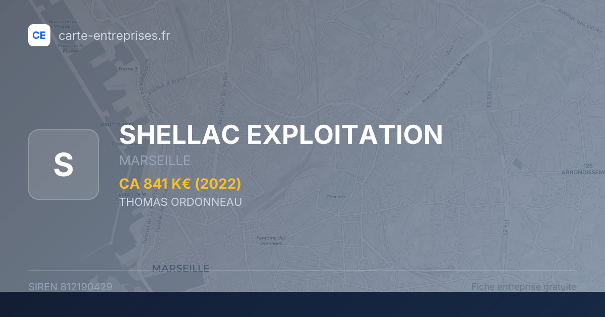SHELLAC EXPLOITATION — 812190429 — fiche entreprise