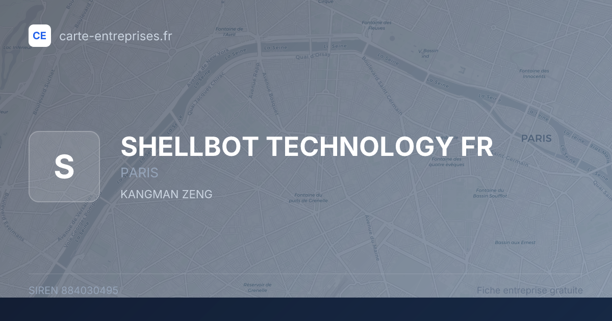 SHELLBOT TECHNOLOGY FR — 884030495 — fiche entreprise