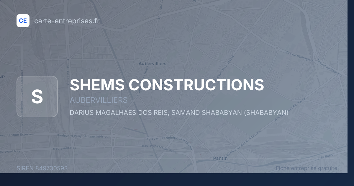 SHEMS CONSTRUCTIONS — 849730593 — fiche entreprise