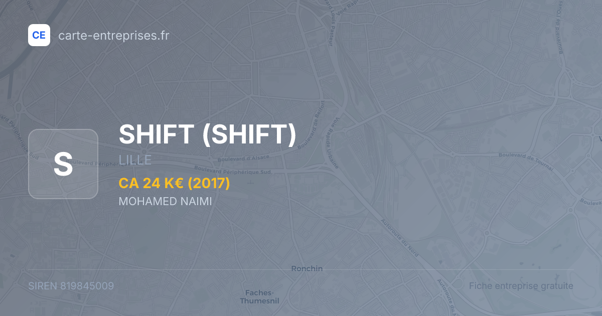 SHIFT — 819845009 — fiche entreprise
