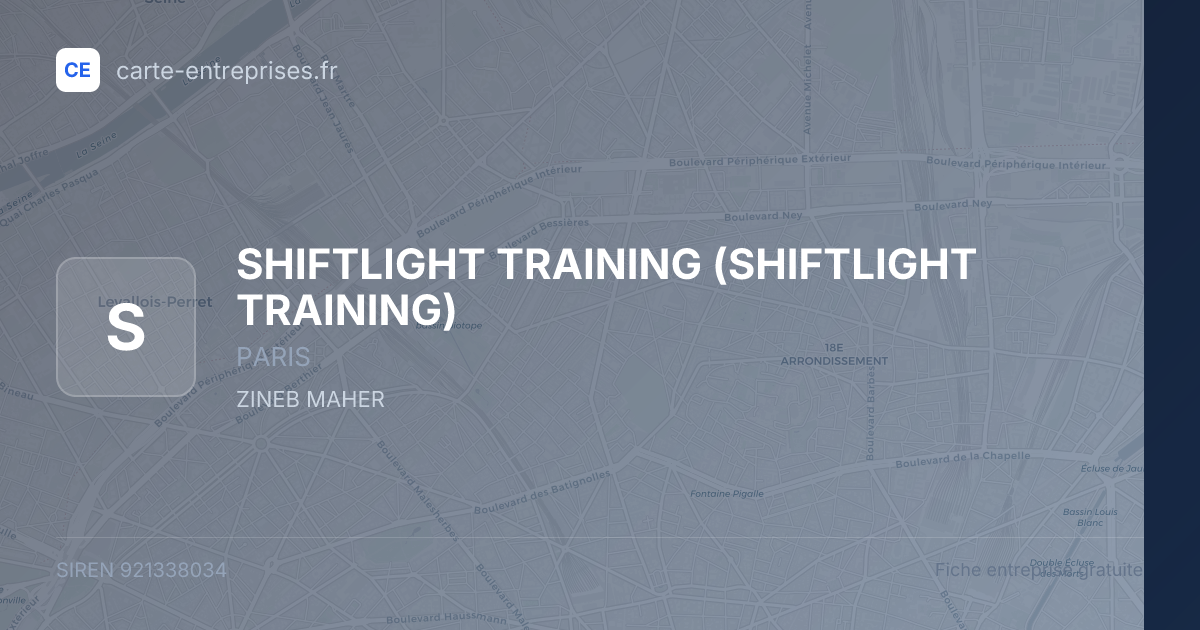SHIFTLIGHT TRAINING — 921338034 — fiche entreprise