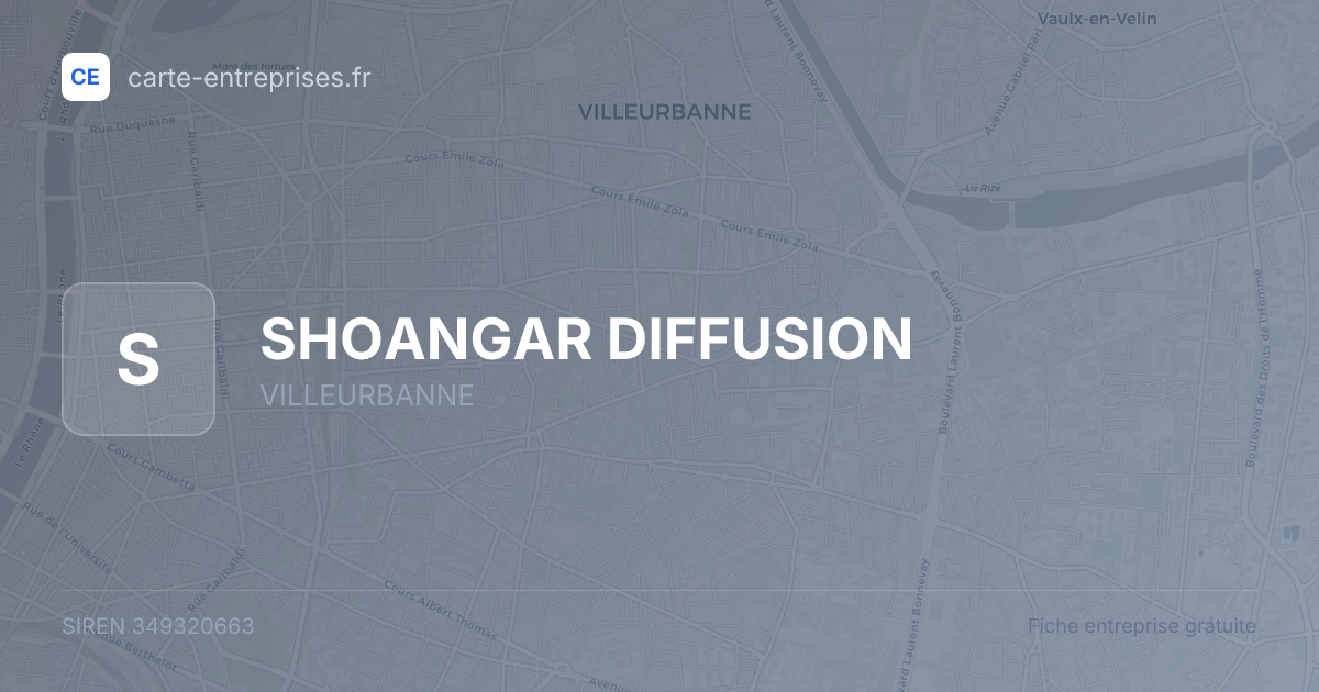 SHOANGAR DIFFUSION — 349320663 — fiche entreprise