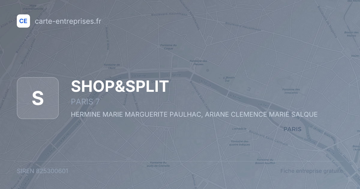 SHOP&SPLIT — 825300601 — fiche entreprise