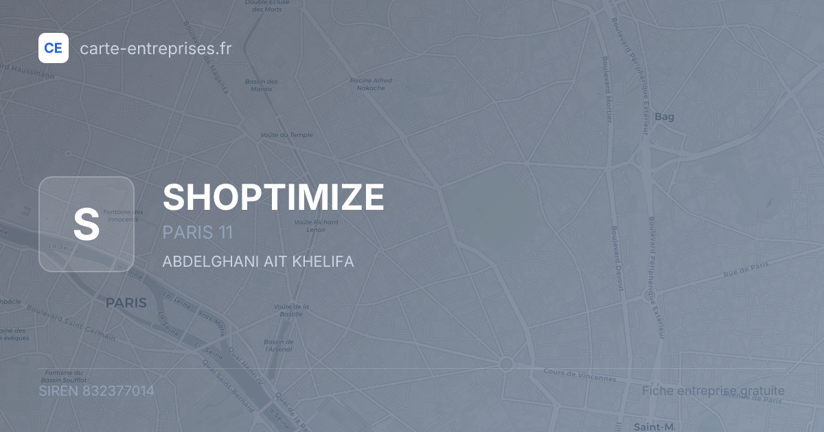 SHOPTIMIZE — 832377014 — fiche entreprise