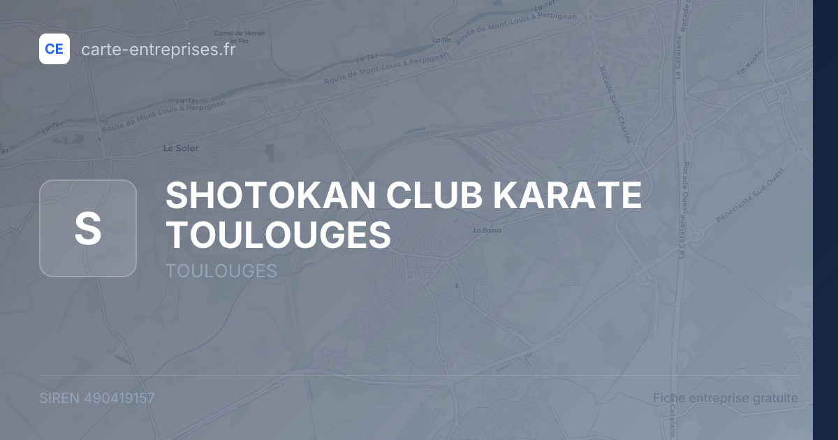 SHOTOKAN CLUB KARATE TOULOUGES — 490419157 — fiche entreprise