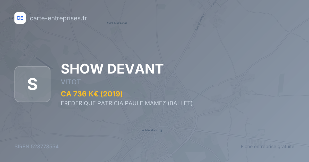 SHOW DEVANT — 523773554 — fiche entreprise
