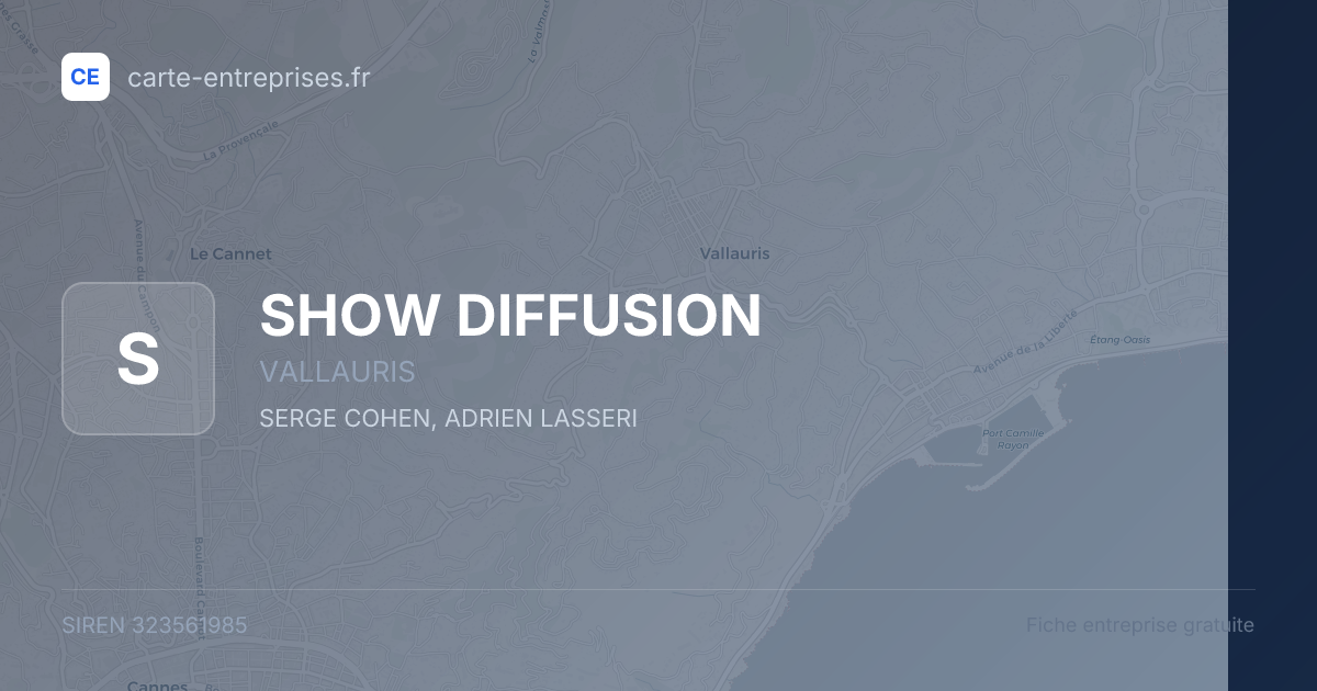 SHOW DIFFUSION — 323561985 — fiche entreprise