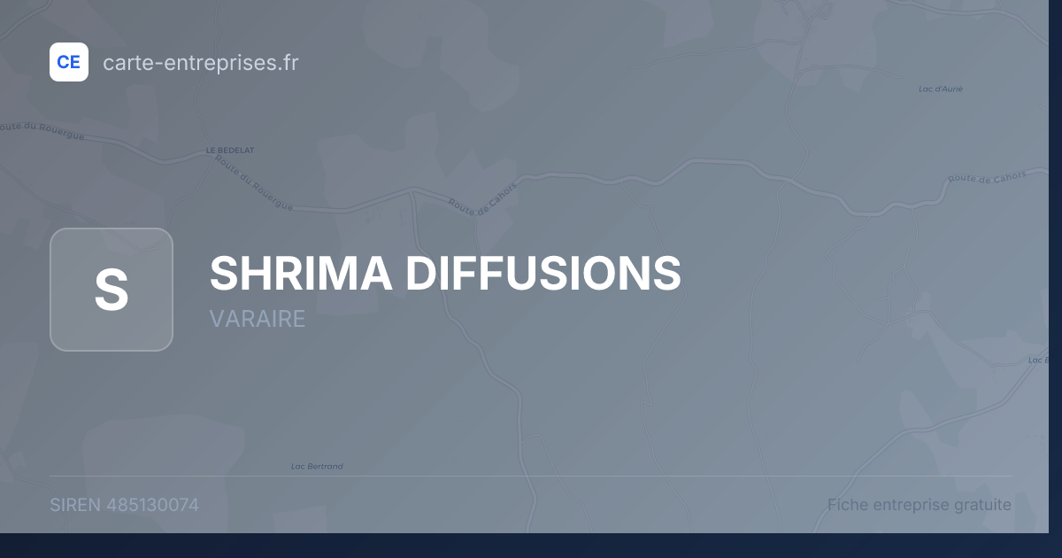 SHRIMA DIFFUSIONS — 485130074 — fiche entreprise