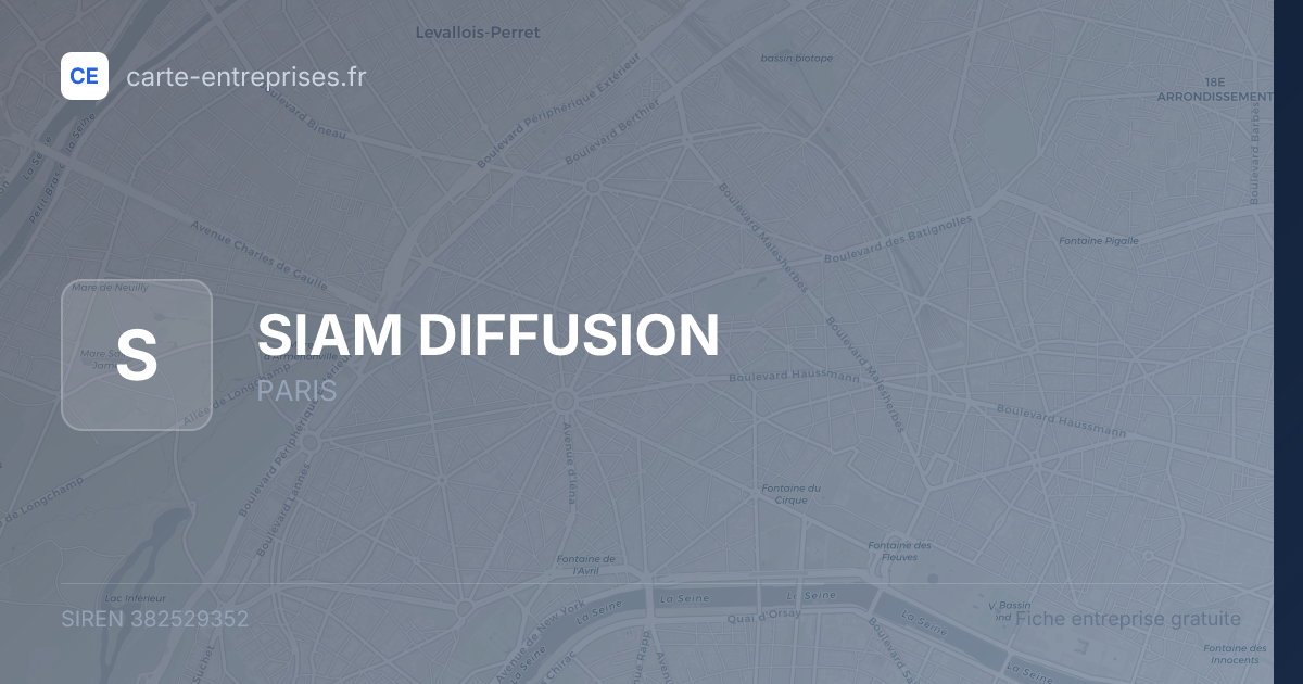 SIAM DIFFUSION — 382529352 — fiche entreprise