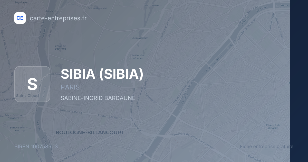 SIBIA — 100758903 — fiche entreprise