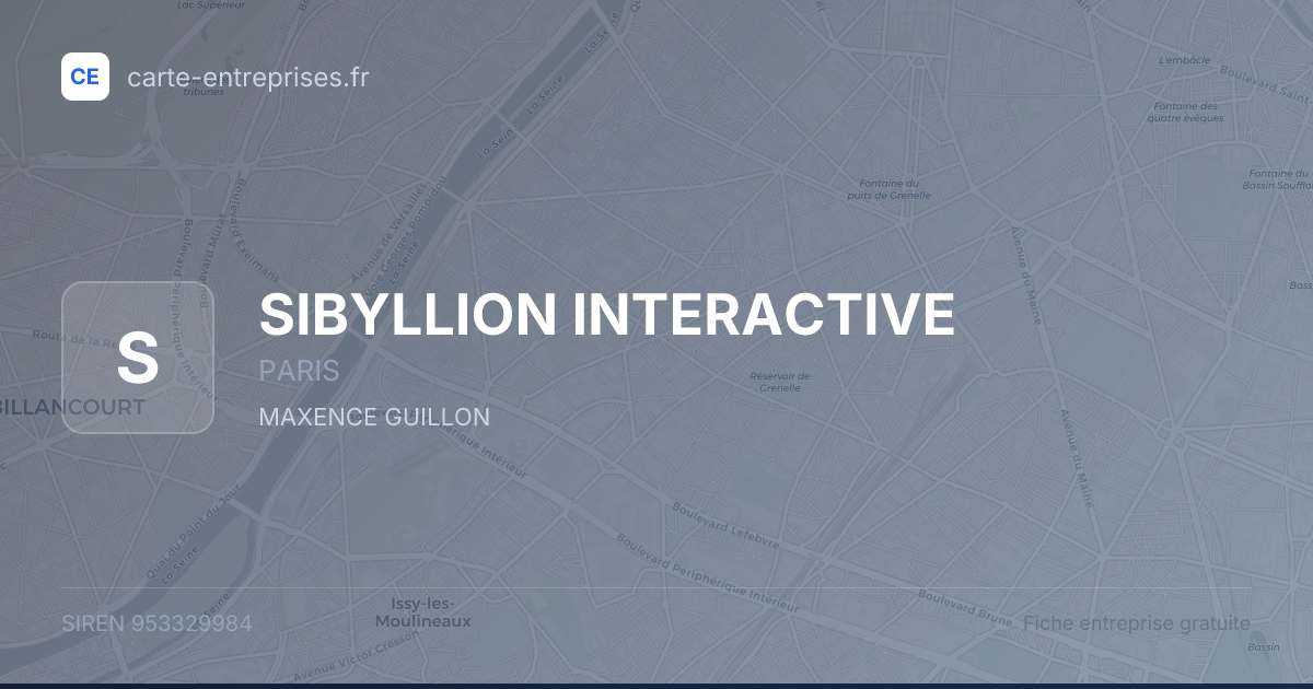 SIBYLLION INTERACTIVE — 953329984 — fiche entreprise