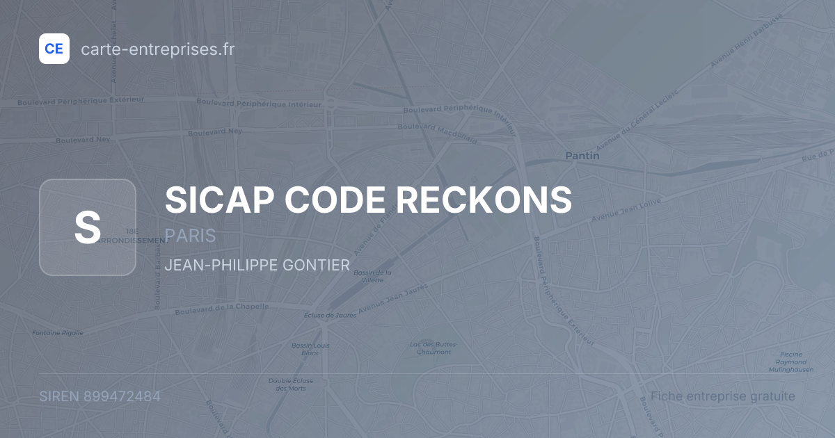 SICAP CODE RECKONS — 899472484 — fiche entreprise