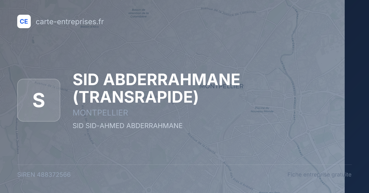 SID ABDERRAHMANE (TRANSRAPIDE) — 488372566 — fiche entreprise